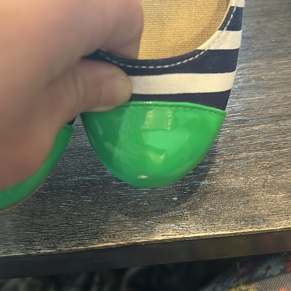 Gymboree Girls Wedge Striped Shoes Navy, White & Green size 12 Super Adorable - Picture 5 of 5